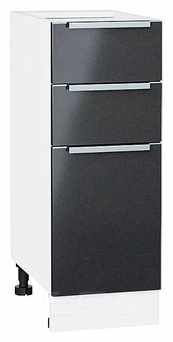 Шкаф нижний с 3-мя ящиками Фьюжн Anthracite Белый 816*300*480