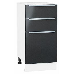 Шкаф нижний с 3-мя ящиками Фьюжн Anthracite Белый 816*400*480