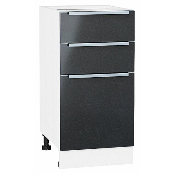 Шкаф нижний с 3-мя ящиками Фьюжн Anthracite Белый 816*400*480