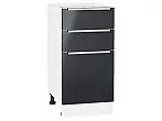 Шкаф нижний с 3-мя ящиками Фьюжн Anthracite Белый 816*400*480