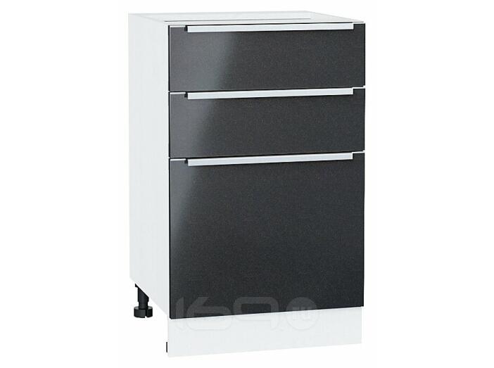 Шкаф нижний с 3-мя ящиками Фьюжн Anthracite Белый 816*500*480
