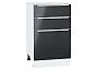 Шкаф нижний с 3-мя ящиками Фьюжн Anthracite Белый 816*500*480
