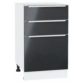 Шкаф нижний с 3-мя ящиками Фьюжн Anthracite Белый 816*500*480