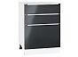 Шкаф нижний с 3-мя ящиками Фьюжн Anthracite Белый 816*600*480