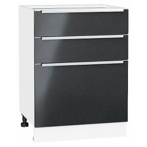 Шкаф нижний с 3-мя ящиками Фьюжн Anthracite Белый 816*600*480