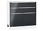 Шкаф нижний с 3-мя ящиками Фьюжн Anthracite Белый 816*800*480