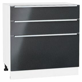 Шкаф нижний с 3-мя ящиками Фьюжн Anthracite Белый 816*800*480