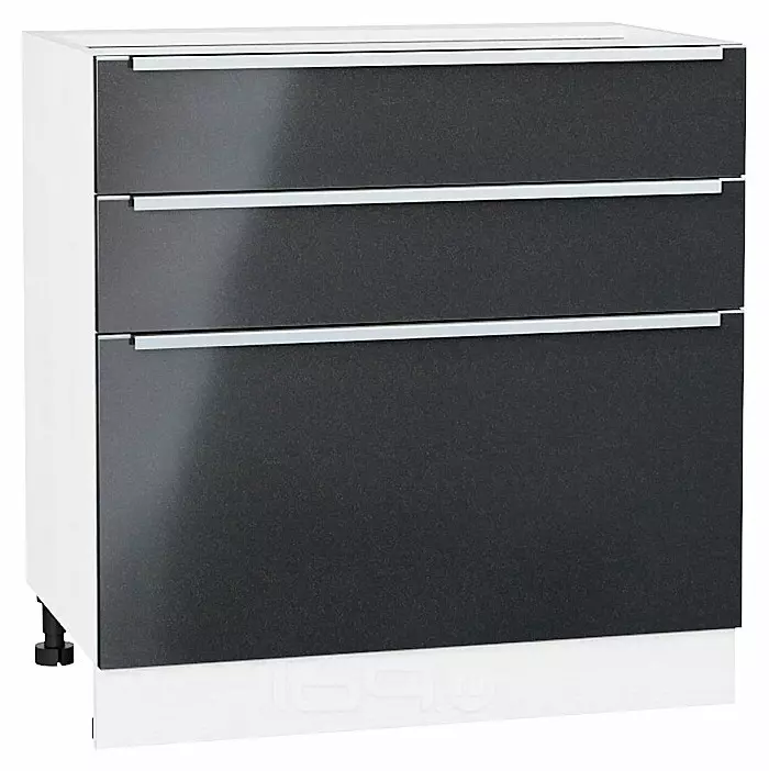 Шкаф нижний с 3-мя ящиками Фьюжн Anthracite Белый 816*800*480