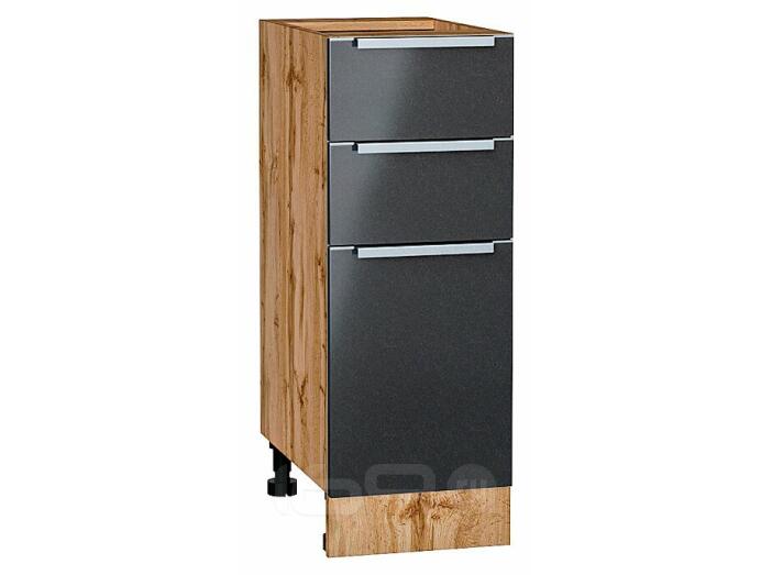Шкаф нижний с 3-мя ящиками Фьюжн Anthracite Дуб Вотан 816*300*480