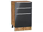 Шкаф нижний с 3-мя ящиками Фьюжн Anthracite Дуб Вотан 816*500*480