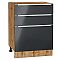 Шкаф нижний с 3-мя ящиками Фьюжн Anthracite Дуб Вотан 816*600*480 Шкаф нижний с 3-мя ящиками Фьюжн Anthracite Дуб Вотан 816*600*480