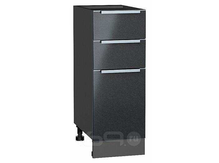 Шкаф нижний с 3-мя ящиками Фьюжн Anthracite Graphite 816*300*480