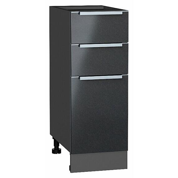 Шкаф нижний с 3-мя ящиками Фьюжн Anthracite Graphite 816*300*480