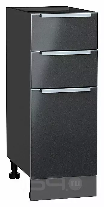 Шкаф нижний с 3-мя ящиками Фьюжн Anthracite Graphite 816*300*480