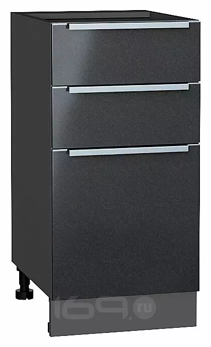 Шкаф нижний с 3-мя ящиками Фьюжн Anthracite Graphite 816*400*480