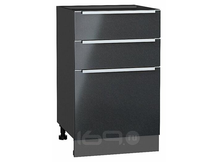 Шкаф нижний с 3-мя ящиками Фьюжн Anthracite Graphite 816*500*480