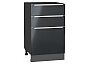 Шкаф нижний с 3-мя ящиками Фьюжн Anthracite Graphite 816*500*480