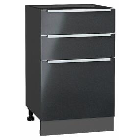 Шкаф нижний с 3-мя ящиками Фьюжн Anthracite Graphite 816*500*480