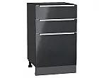 Шкаф нижний с 3-мя ящиками Фьюжн Anthracite Graphite 816*500*480