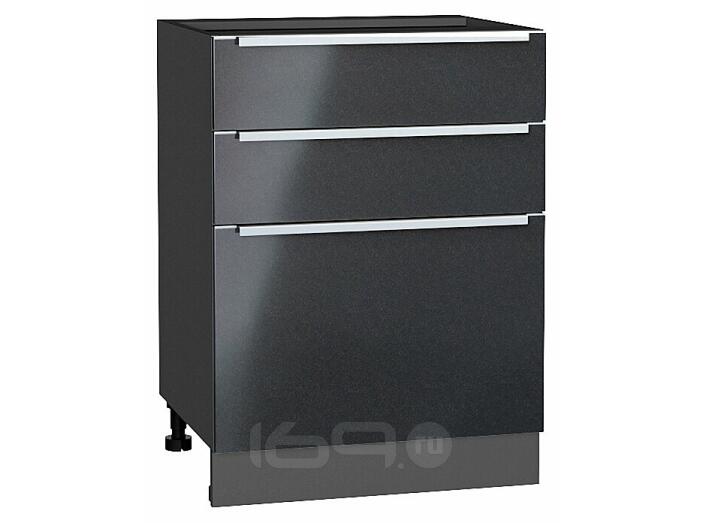 Шкаф нижний с 3-мя ящиками Фьюжн Anthracite Graphite 816*600*480