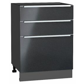Шкаф нижний с 3-мя ящиками Фьюжн Anthracite Graphite 816*600*480