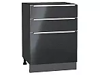 Шкаф нижний с 3-мя ящиками Фьюжн Anthracite Graphite 816*600*480