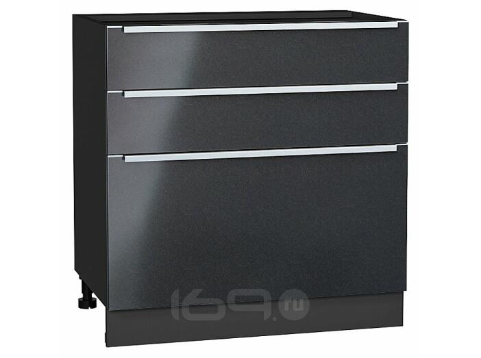 Шкаф нижний с 3-мя ящиками Фьюжн Anthracite Graphite 816*800*480