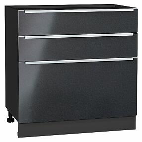 Шкаф нижний с 3-мя ящиками Фьюжн Anthracite Graphite 816*800*480