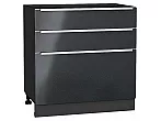 Шкаф нижний с 3-мя ящиками Фьюжн Anthracite Graphite 816*800*480
