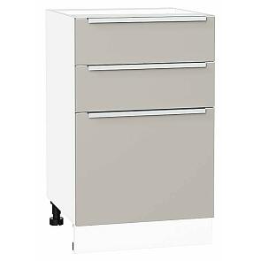 Шкаф нижний с 3-мя ящиками Фьюжн Clay Silk/Белый 816*500*480