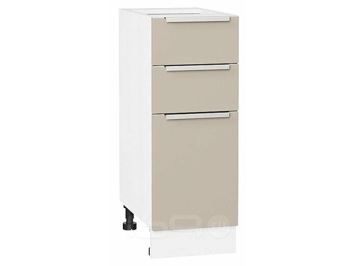 Шкаф нижний с 3-мя ящиками Фьюжн Cream Silk/Белый 816*300*480