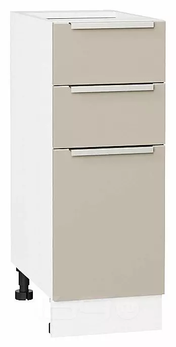 Шкаф нижний с 3-мя ящиками Фьюжн Cream Silk/Белый 816*300*480