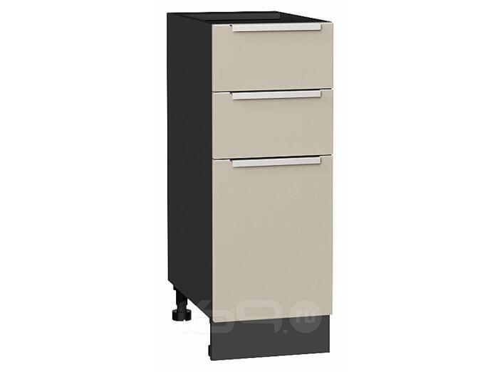 Шкаф нижний с 3-мя ящиками Фьюжн Cream Silk/Graphite 816*300*480