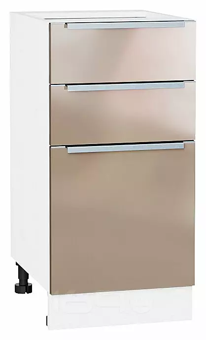 Шкаф нижний с 3-мя ящиками Фьюжн Gallant Белый 816*400*480