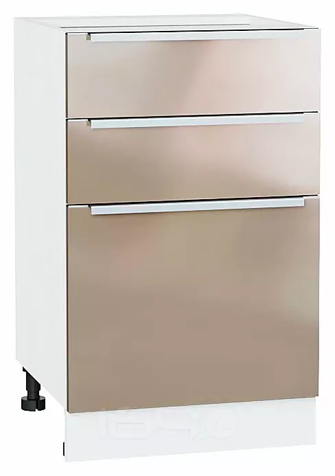 Шкаф нижний с 3-мя ящиками Фьюжн Gallant Белый 816*500*480