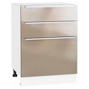 Шкаф нижний с 3-мя ящиками Фьюжн Gallant Белый 816*600*480