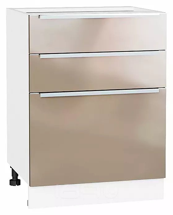 Шкаф нижний с 3-мя ящиками Фьюжн Gallant Белый 816*600*480