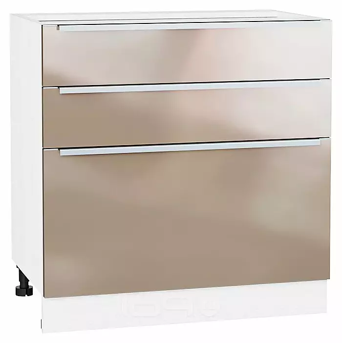 Шкаф нижний с 3-мя ящиками Фьюжн Gallant Белый 816*800*480
