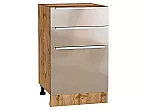 Шкаф нижний с 3-мя ящиками Фьюжн Gallant Дуб Вотан 816*500*480