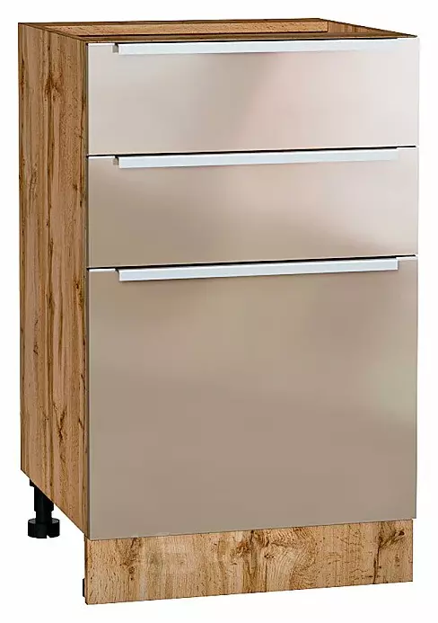 Шкаф нижний с 3-мя ящиками Фьюжн Gallant Дуб Вотан 816*500*480