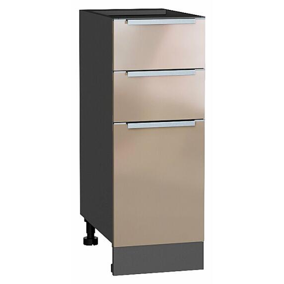 Шкаф нижний с 3-мя ящиками Фьюжн Gallant Graphite 816*300*480