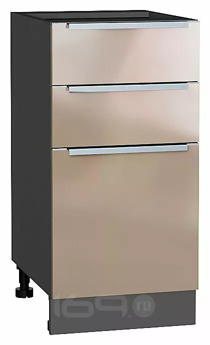 Шкаф нижний с 3-мя ящиками Фьюжн Gallant Graphite 816*400*480