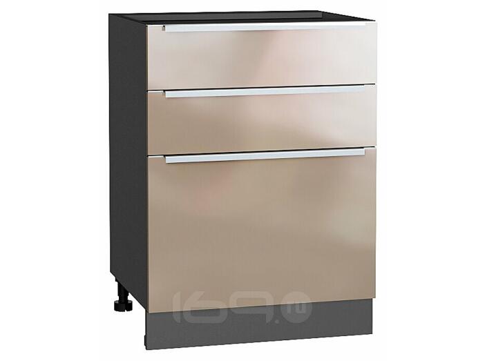 Шкаф нижний с 3-мя ящиками Фьюжн Gallant Graphite 816*600*480