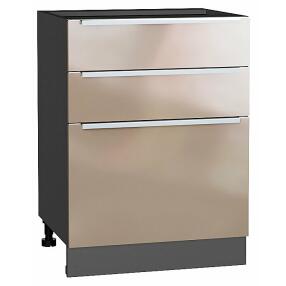 Шкаф нижний с 3-мя ящиками Фьюжн Gallant Graphite 816*600*480