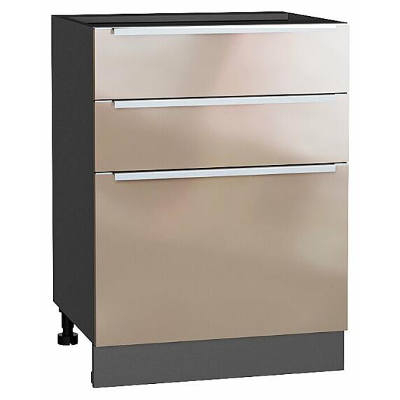 Шкаф нижний с 3-мя ящиками Фьюжн Gallant Graphite 816*600*480
