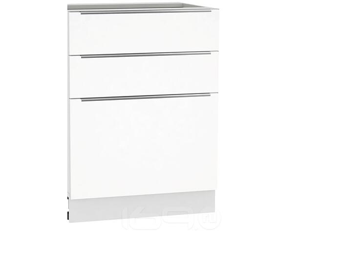 Шкаф нижний с 3-мя ящиками Фьюжн Н 603 Brilliant-Белый