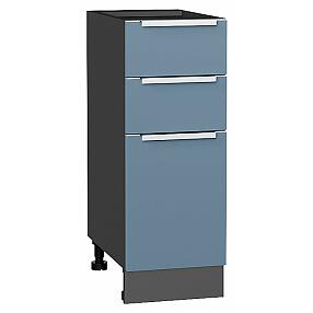 Шкаф нижний с 3-мя ящиками Фьюжн Silky Blue Graphite 816*300*480