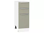 Шкаф нижний с 3-мя ящиками Фьюжн Silky Grey Белый 816*300*480