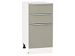 Шкаф нижний с 3-мя ящиками Фьюжн Silky Grey Белый 816*400*480