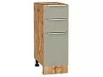 Шкаф нижний с 3-мя ящиками Фьюжн Silky Grey Дуб Вотан 816*300*480